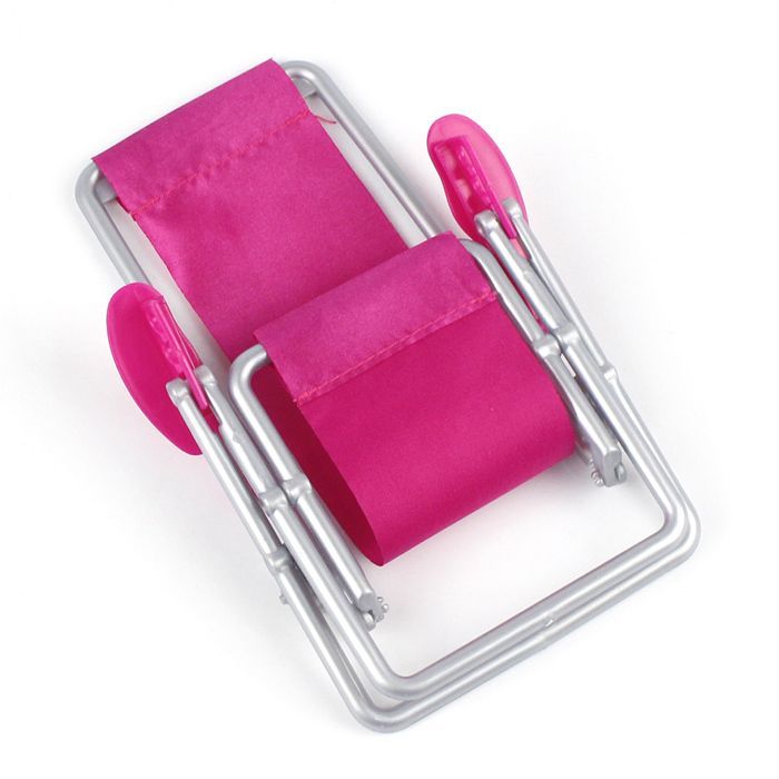 silla de playa plegable en miniatura de color rosa brillante, lindos muebles de escritorio, accesorios para muñecas, casa de muñecas, juguete