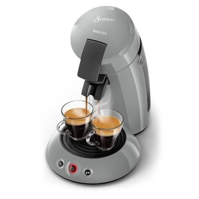Cafetera de cápsulas Philips HD6553/71 Original Senseo, con potenciador de aroma, para 1 o 2 tazas, color gris + 32 cápsulas Senseo Espresso Brazil