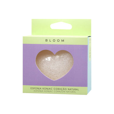Σφουγγάρι Konjac Bloom Beauty σε σχήμα καρδιάς φυσικής υφής 1 τεμάχιο 1 τεμάχιο