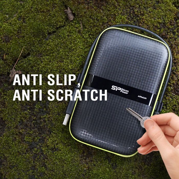 Disco duro externo Silicon Power Armor A60 de 5 TB, color verde, resistente a caídas y con conexión USB 3.2.