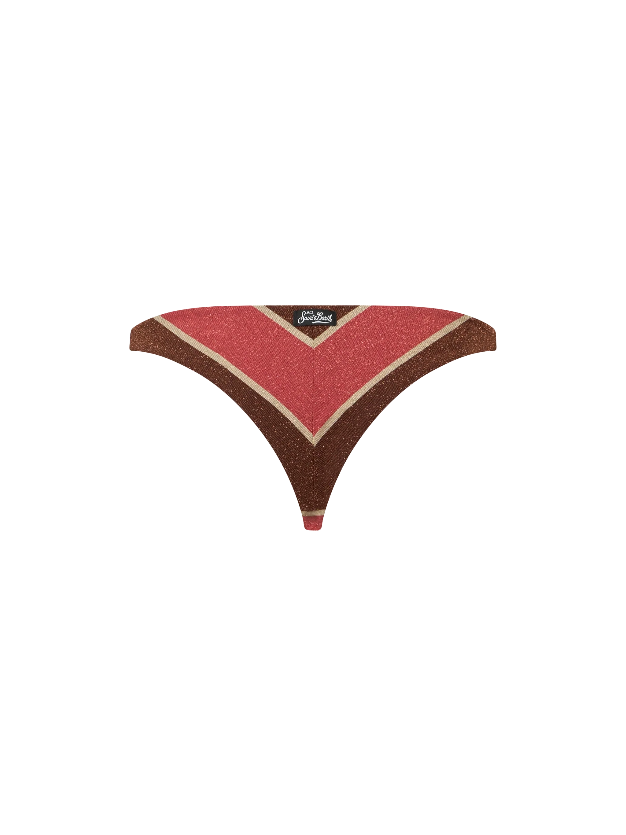 Braguita de baño Romy para mujer con rayas de lúrex y estilo atrevido.
