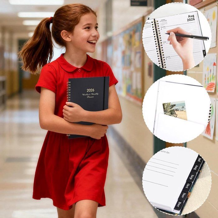 A5 Weekly Planner - DEMA - A5 Format - Spiral Binding - Integrated 2026 Calendar - Removable Pages