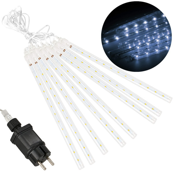 Kurtyna 288 LED meteory lampki zewnętrzne IP44 biały zimny