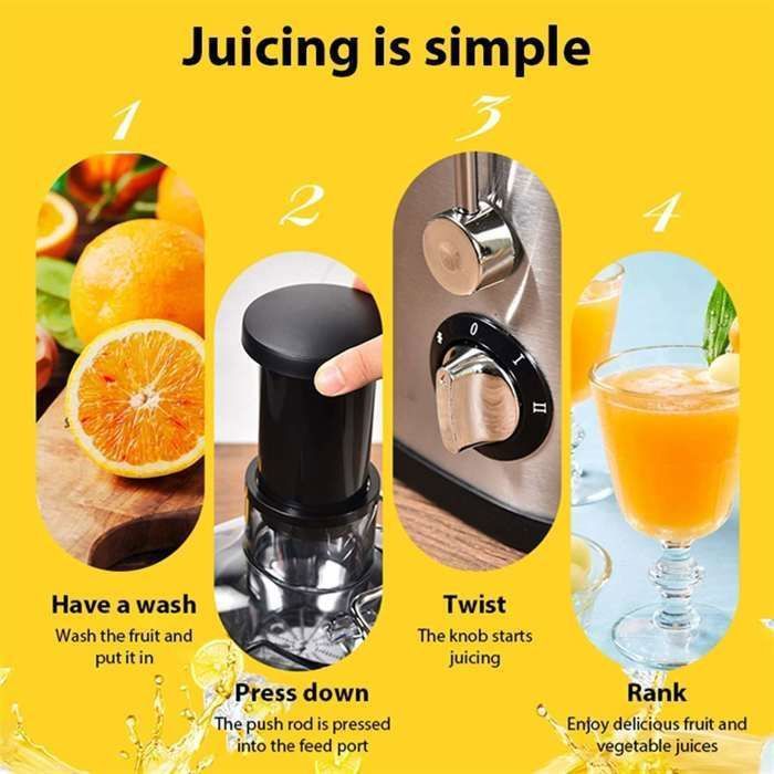Spremiagrumi - 1,5 l/400 W - Spremiagrumi per frutta e verdura - Ampia apertura di alimentazione - Resa del succo del 99% - Senza BPA