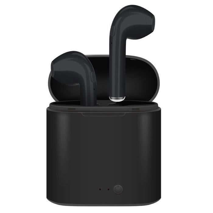 Zwarte draadloze in-ear hoofdtelefoon: inclusief oplaadcase
