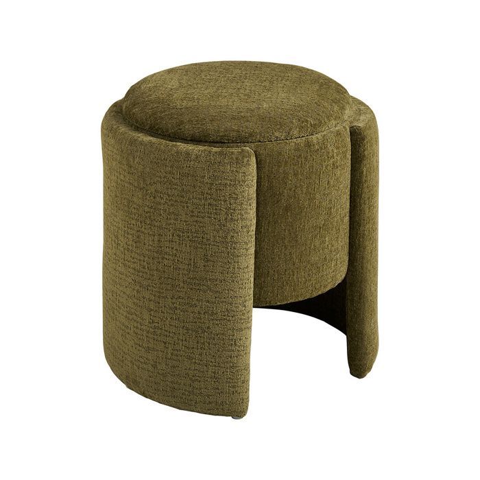 Joe - pouf avec rangement en velours texturé - Vert
