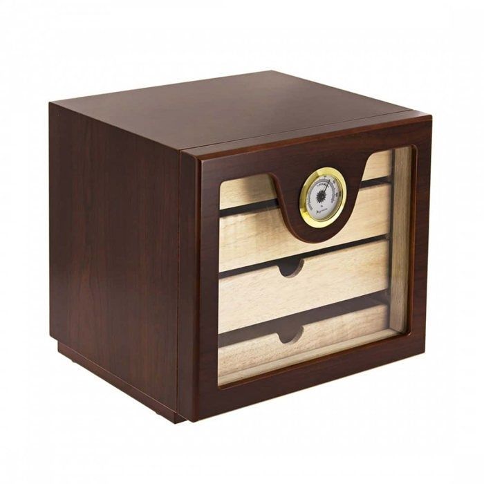 Humidor de puros de madera de cerezo con 4 cajones