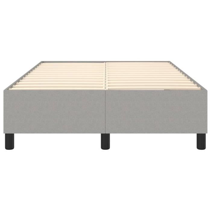 Base de cama estofada - AKOZON - 120x200 cm - Cinza claro - Com molas - Estrado de madeira compensada
