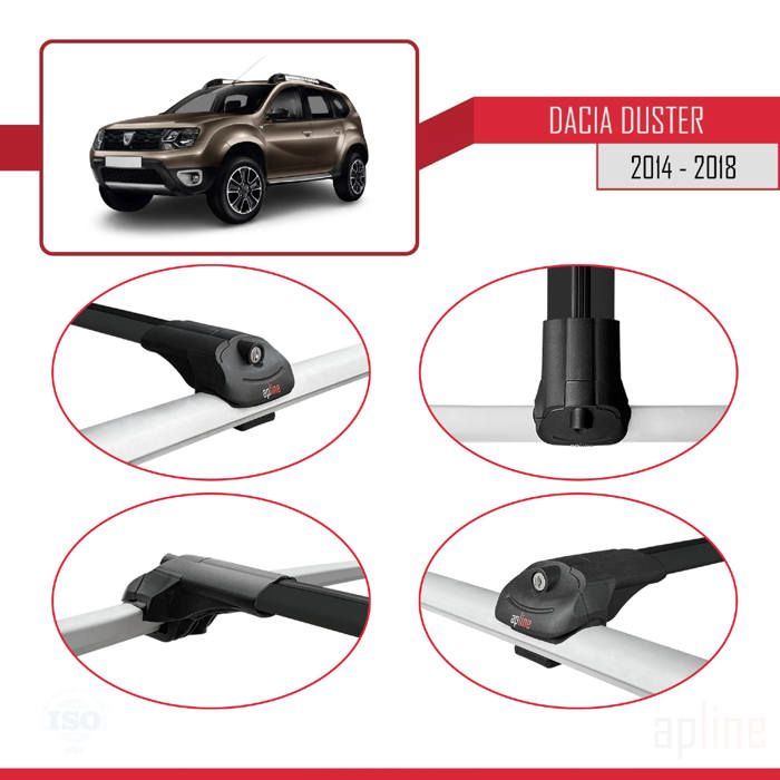 Barras de techo - ACE-1 - Dacia Duster 2014-2018 - Aluminio - Negro - Carga útil < 300 kg