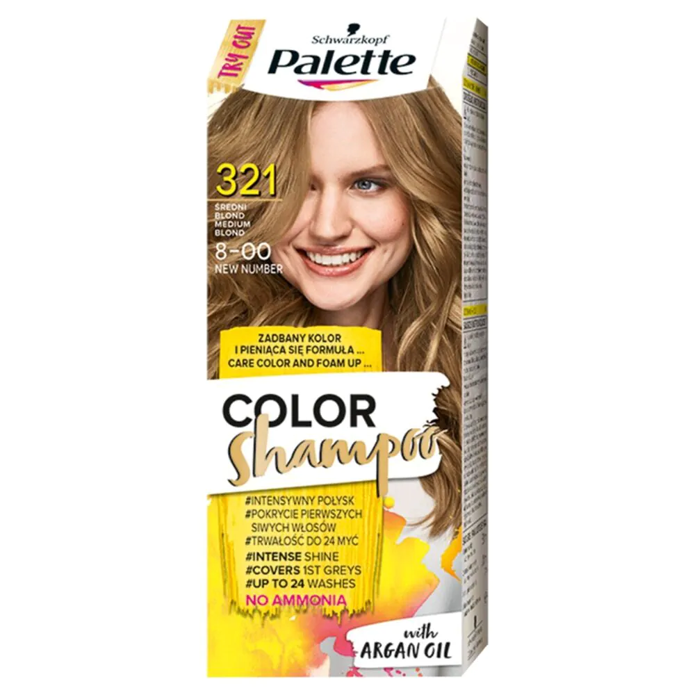 Palette Szampon Koloryzujący 321 Słoneczne Reflexy Średni Blond