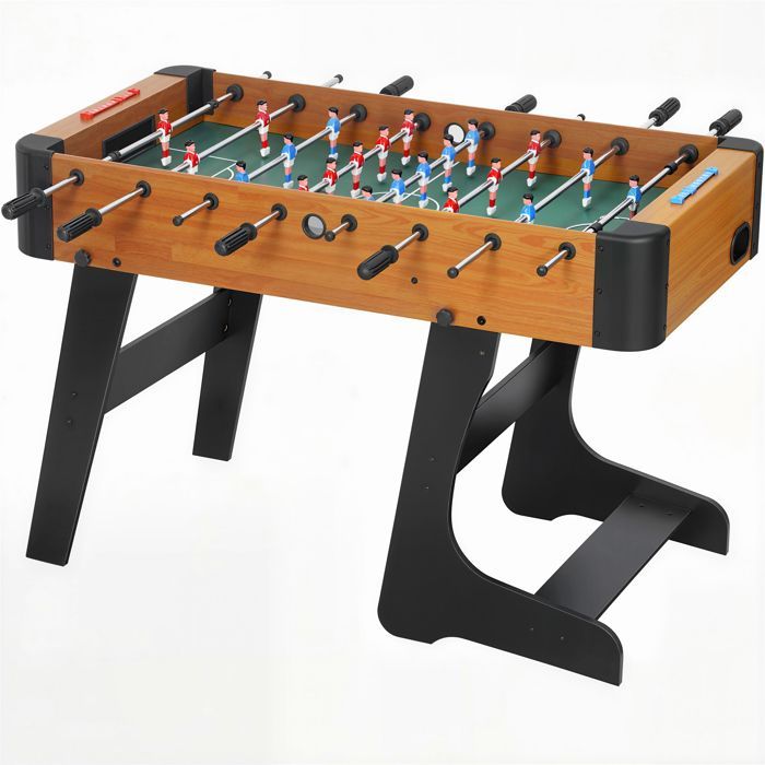 Foosball table - SPORTNOW - foldable - 2 balls, 22 players, 2 manual score counters - made of wood - 118 x 107.5 x 78 cm - brown