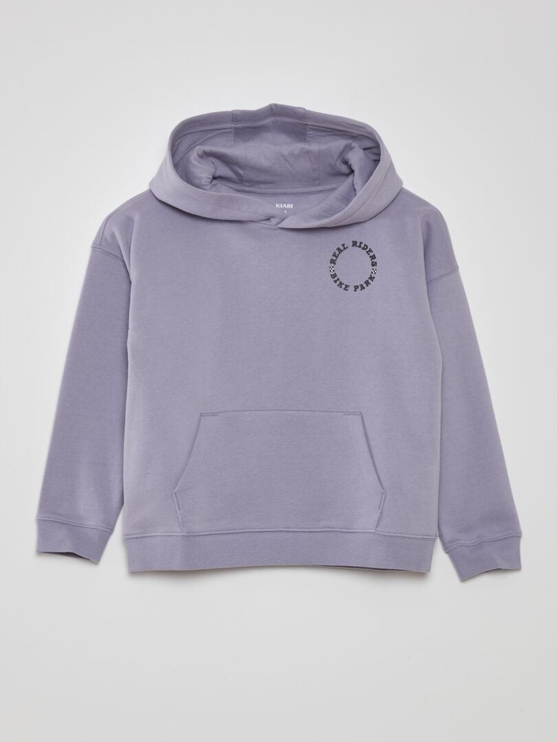 Ruimvallende hoodie met kangoeroezak - PAARS