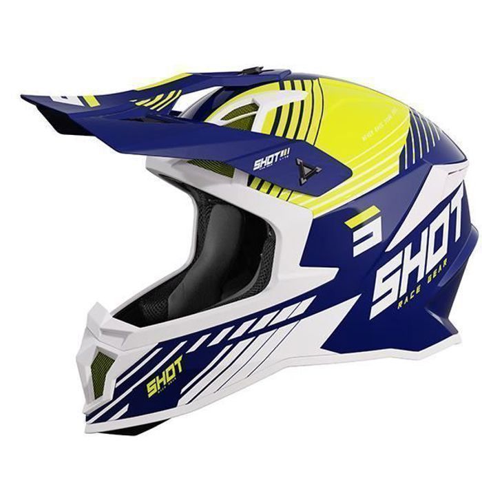 Shot Lite Fury Helmet Navy Neon Yellow Glossy