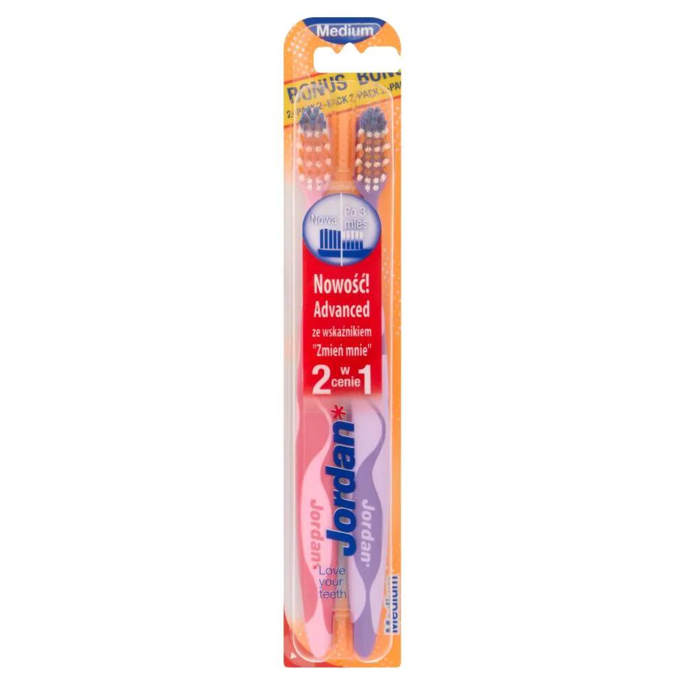 Jordan Szczoteczka Advenced Change Me Średnia 2-Pack