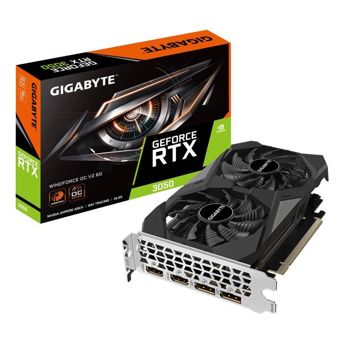 Placa gráfica - Gigabyte - GeForce RTX 3050 - 6 GB GDDR6 - Dual Fan WINDFORCE - PCIe 4.0