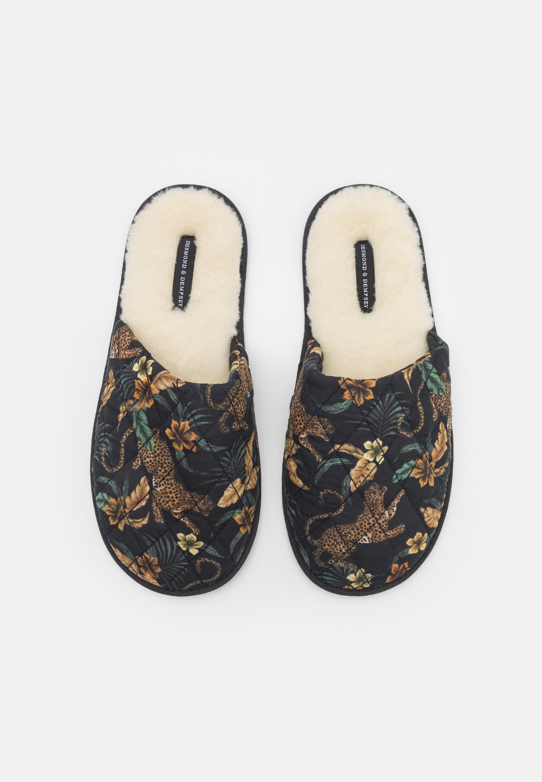 Desmond & Dempsey slippers - soleia zwart/geel