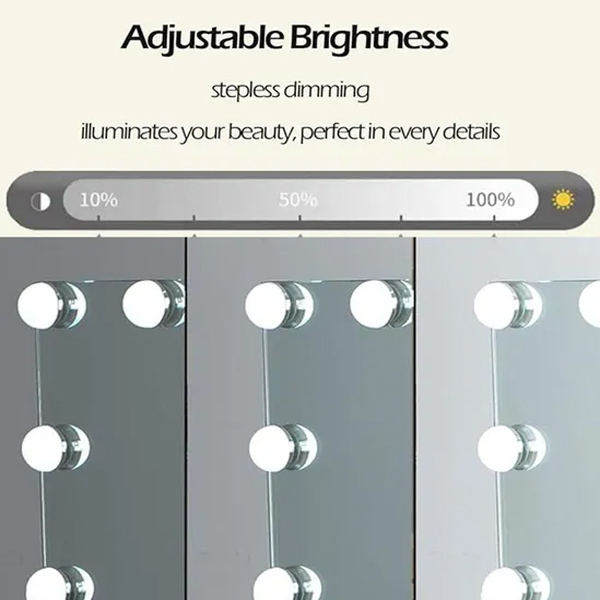 Specchio da trucco a LED Livingandhome 62x52cm