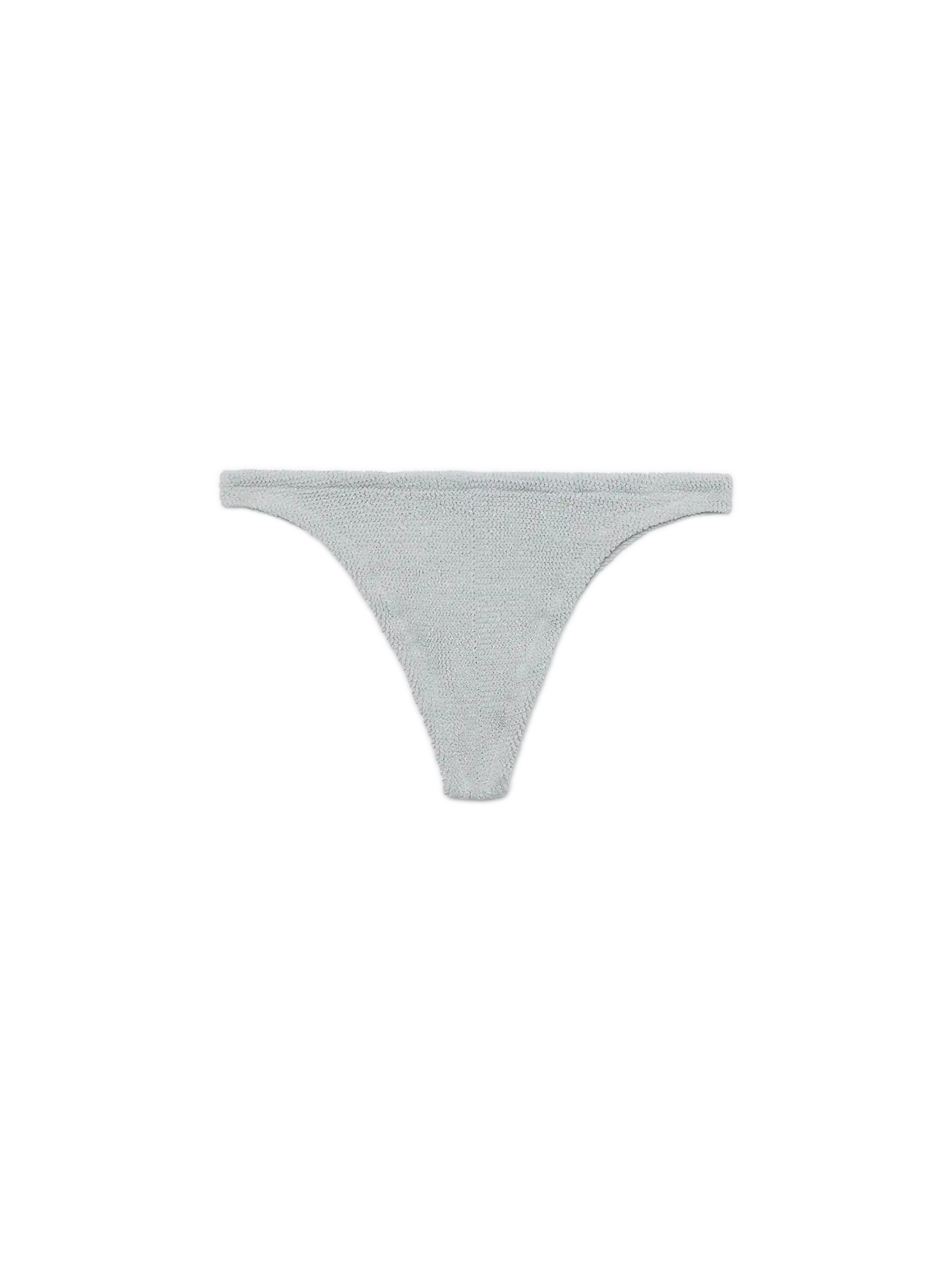 Culotte de bain Naomi échancrée en lurex froissé argenté