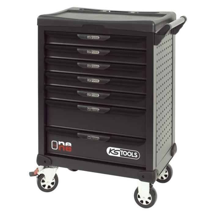 Carro de taller - Vacío - 7 cajones - KS Tools - 823.0007 - Negro - Carro de un cajón - Carga máxima por cajón: 45 kg