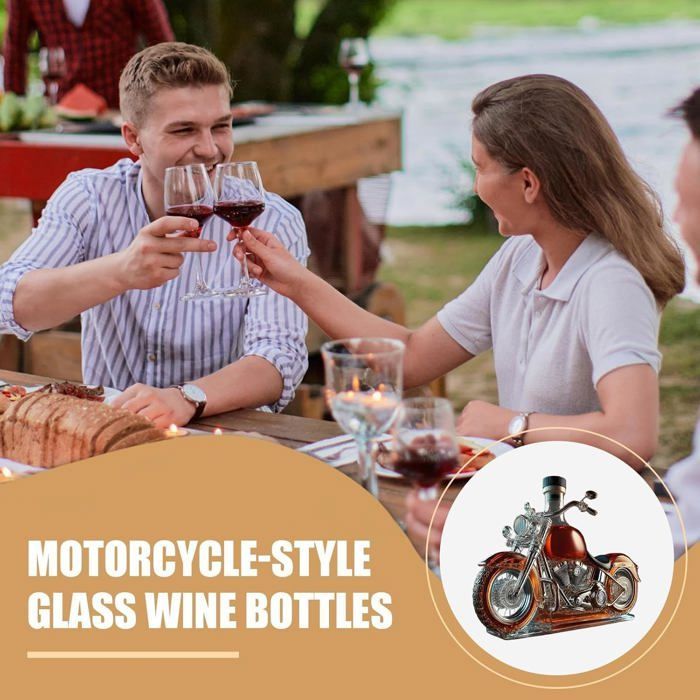 Motorcykel whisky karaffel, glas motorcykel whiskyflaske, vintage motorcykel whisky karaffel, 2025 motorcykel whisky dispenser