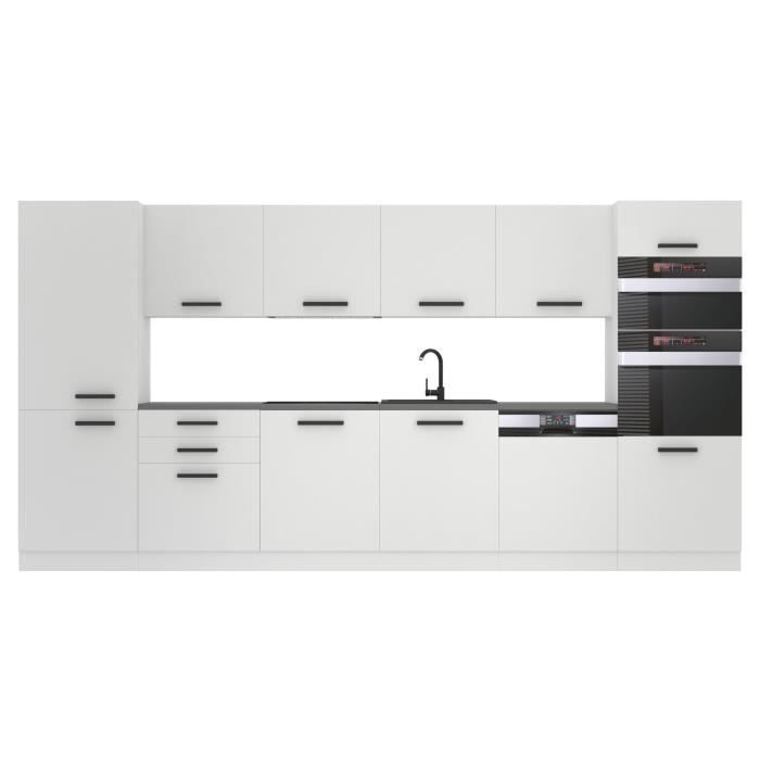 Cucina completa - B BELINI GROUP - NAOMI - 360 cm - Bianco opaco - Design contemporaneo
