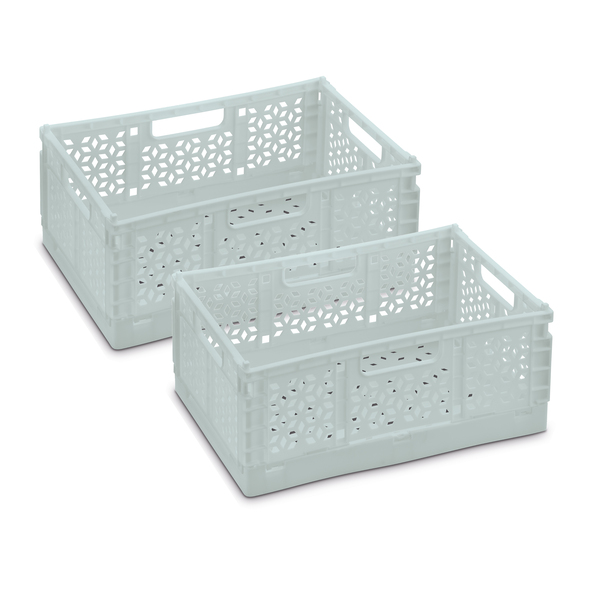 Mini folding box, large, green, set of 2