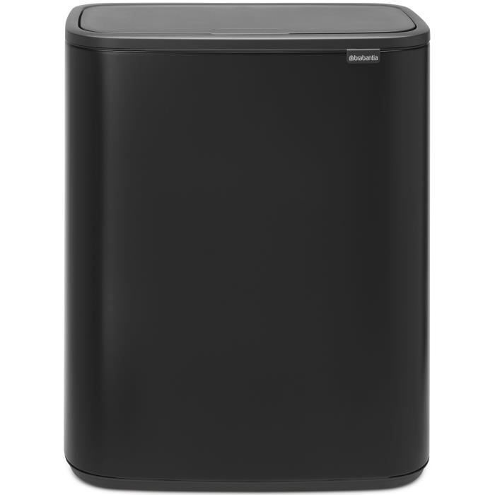 Lixeira Brabantia Bo Touch - Com 2 baldes internos - 2 x 30 L - Preto fosco