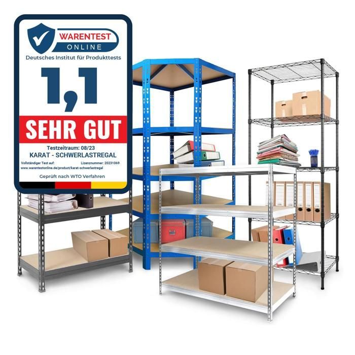 Estantería metálica reforzada de alta resistencia Grizzly, 5 niveles, 180 x 90 x 60 cm, carga máxima: 875 kg