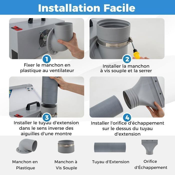 Cabine de Peinture Aérographe Portable COSTWAY-4m³/min-Plateau Tournant 19 CM-3 Lumières LED-Tuyau Extensible-Filtre à 2 Couches
