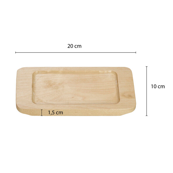 Rechthoekige serveerschaal, 17 x 10 x 2,5 cm, set van 4