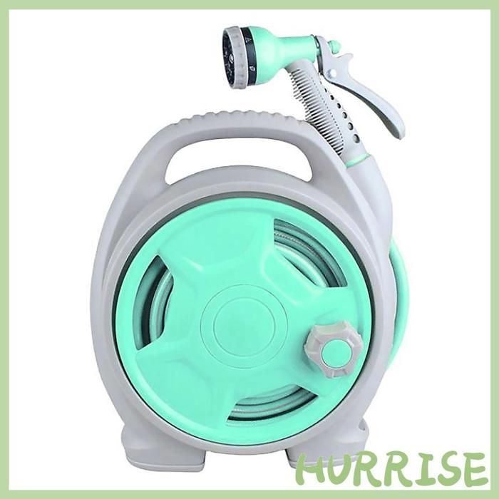 Garden hose reel, compact waterproof design, car wash hose reel with 15m hose for a