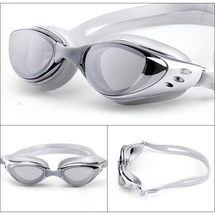 Gafas de natación con lentes espejadas, unisex, antivaho, con protección UV e impermeables.