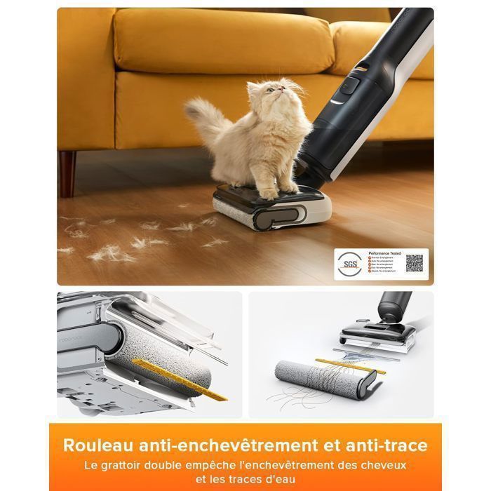 Roborock F25 LT Cordless Vacuum Cleaner and Mop, 20,000 Pa Suction, 90° Self-Cleaning, Fast Drying, 180° Tilt