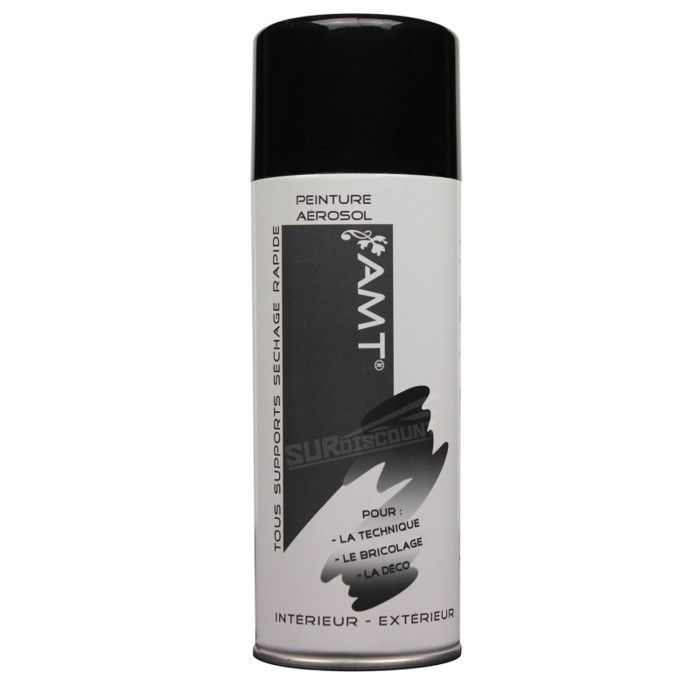 AMT Aerosol Paint - Gloss Black - 400 ml - Acrylic Paint - Suitable for All Surfaces
