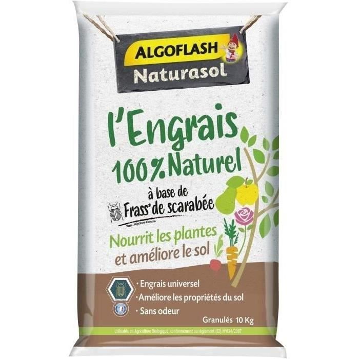 ALGOFLASH NATURASOL Fertilizante completo 100% natural a base de escarabajo - 10 kg