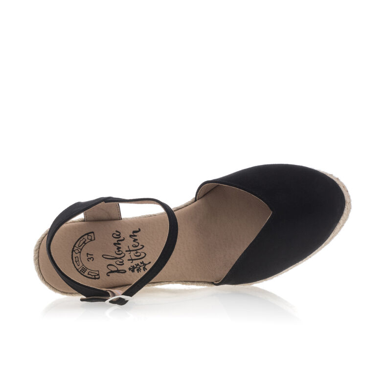 Zwarte espadrilles voor dames met touwzolen