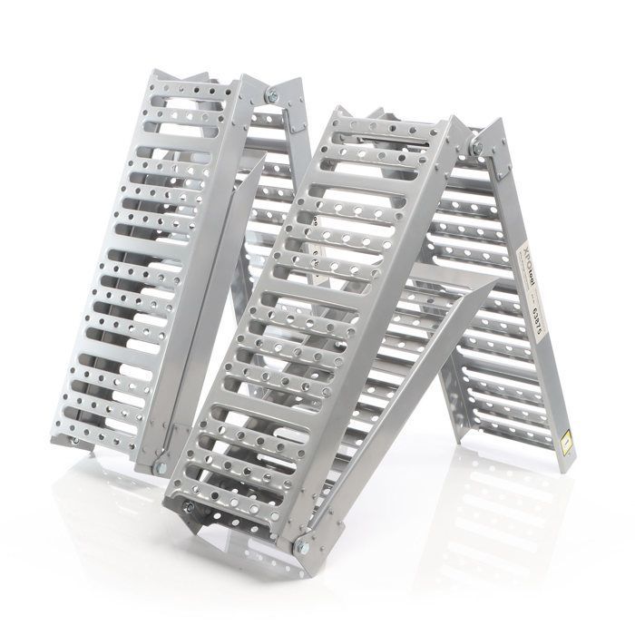 XPOtool Lot de 2x Rampe d’accès articulée – 2-fois pliable – 195,5 x 230 x 100 mm – capacité max. 800 kg – en Acier – Rampe de charg