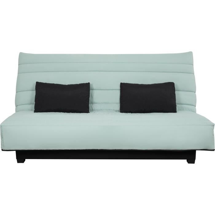 Sofá cama de 2 plazas DUNLOPILLO con sistema clic-clac - Verde - DREAMER