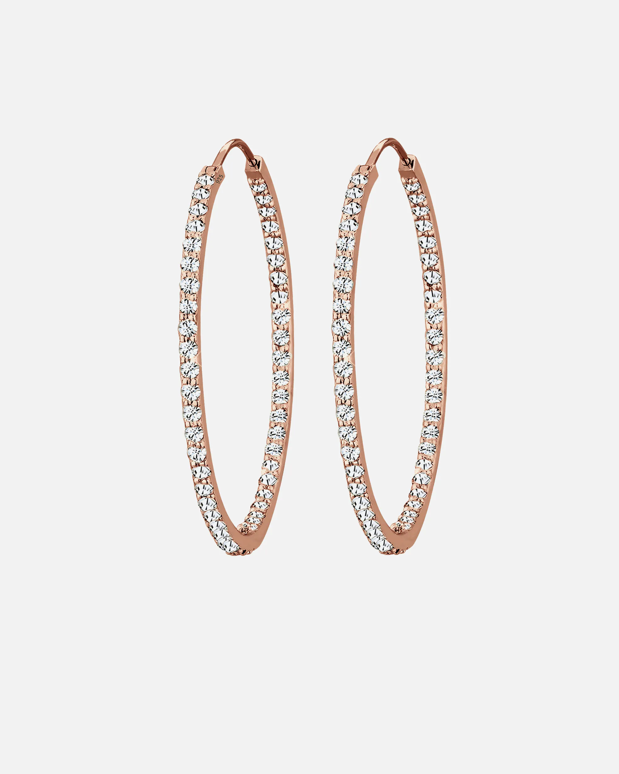 Elli PREMIUM Boucles d'Oreilles Créoles Cristal 925 Argent