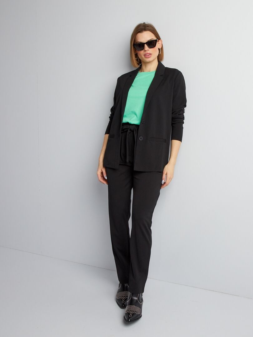 JDY Broek met hoge taille - Zwart