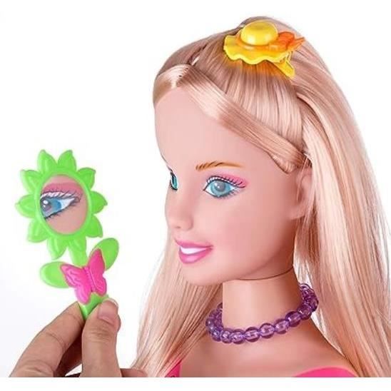 Tête à Coiffer et Maquiller - Jeu de rôle - Demi-Poupée - Accessoires inclus - Pour enfants à partir de 4 ans