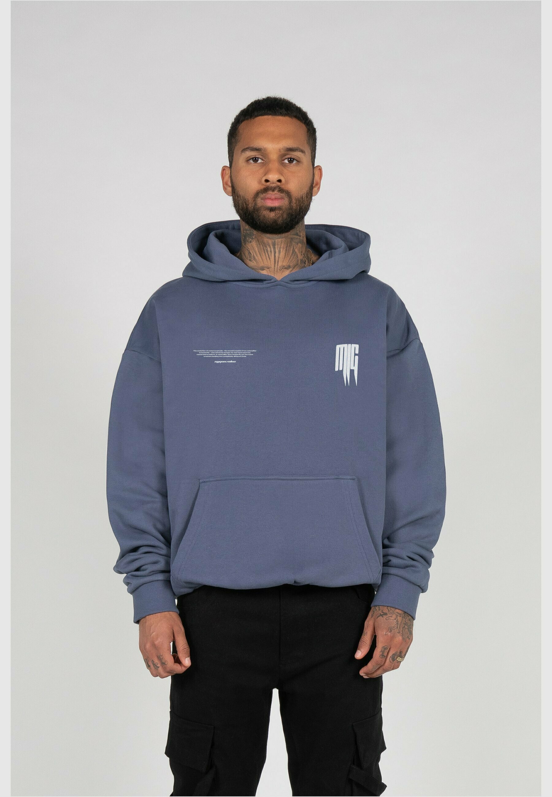 Sweat à capuche MJ Gonzales METAMORPHOSE HEAVY - bleu vintage