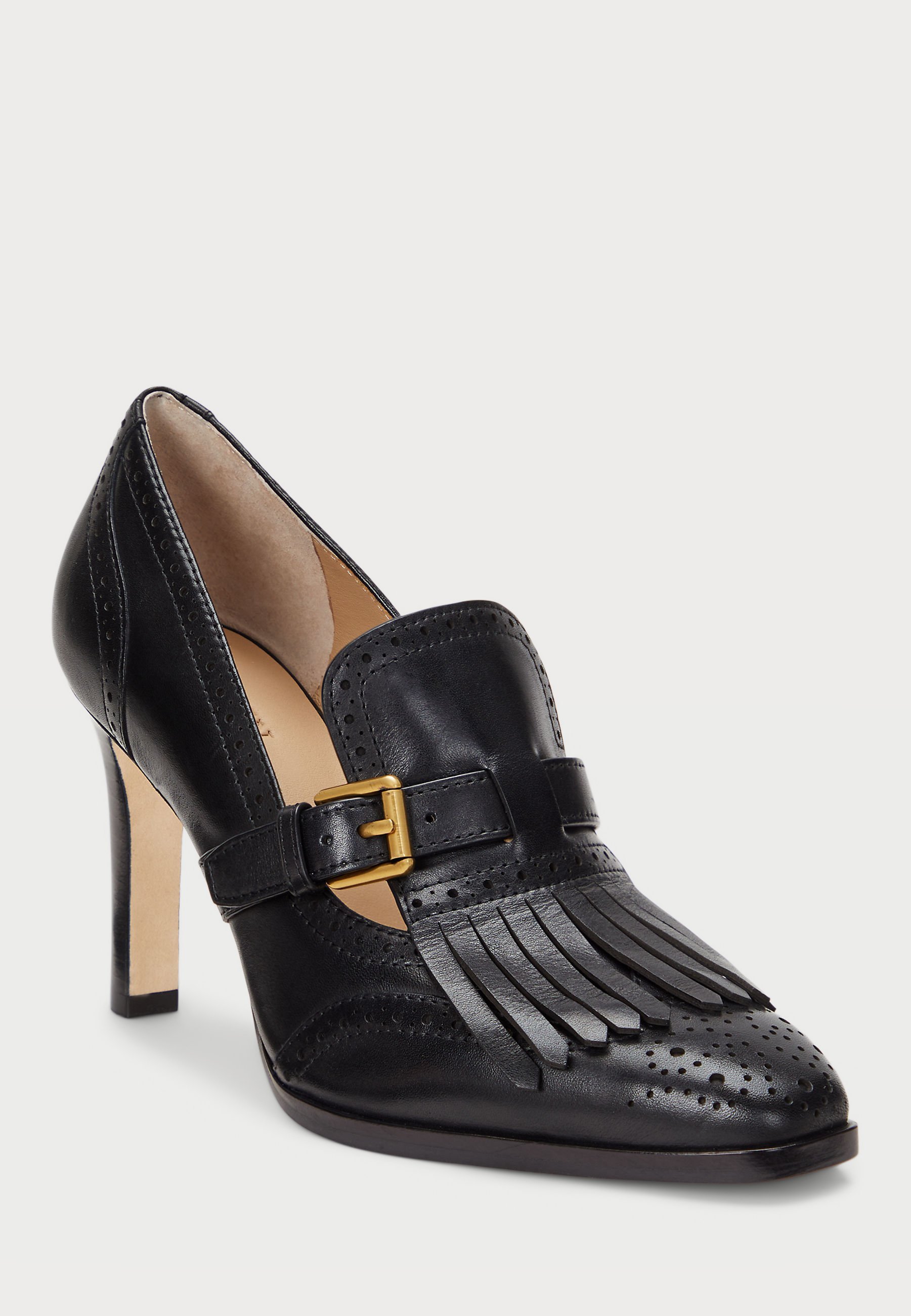 Escarpins Lauren Ralph Lauren COLLEEN en cuir perforé à talons hauts noirs