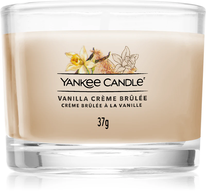 Yankee Candle Vanilla Crème Brûlée sampler świeca glass