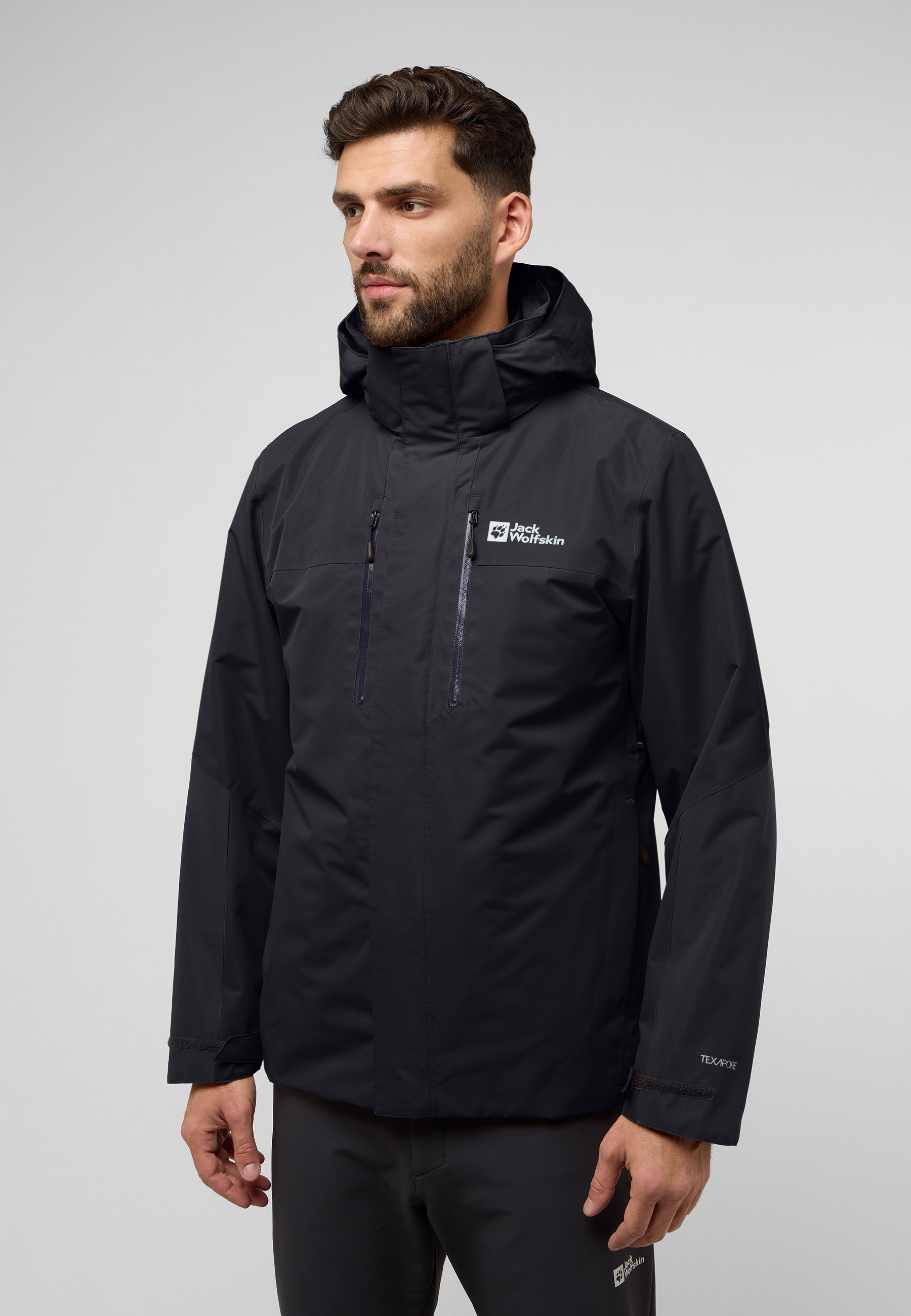 Jack Wolfskin JASPER 3-in-1 - Waterdichte jas - zwart