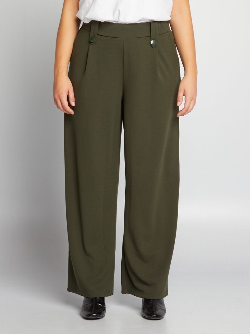 'Only Carmakoma' wijde broek - KHAKI