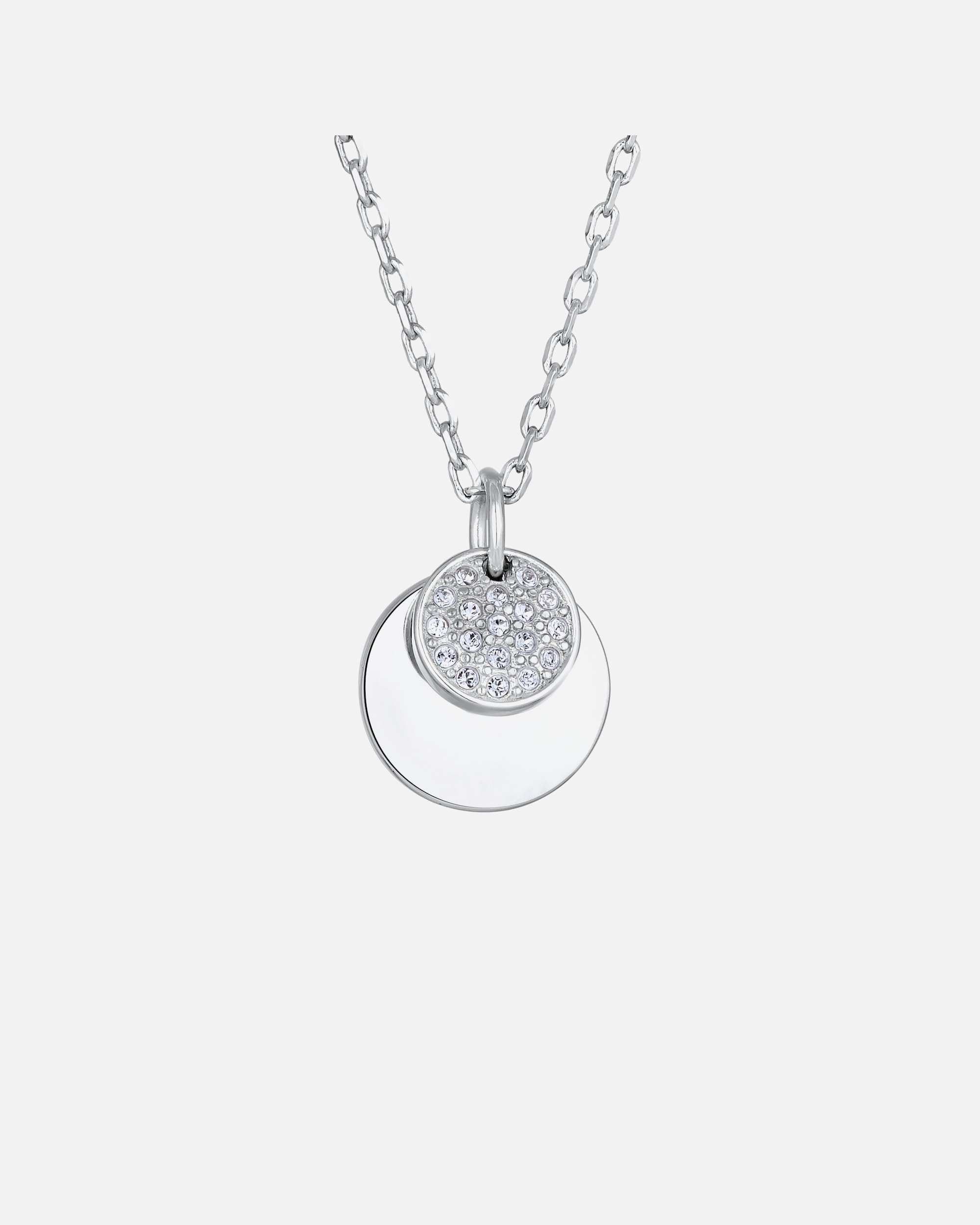 Elli Femmes Pendentif Plaquette Élégante Couleur Argent avec Cristaux