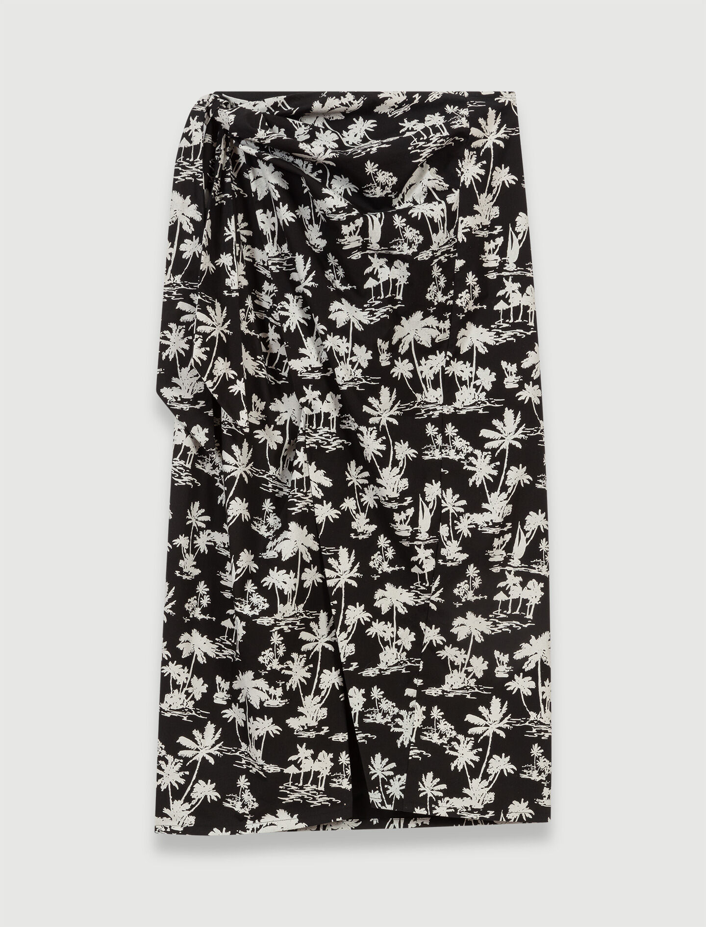 Wikkelrok met palmprint - Palmier noir