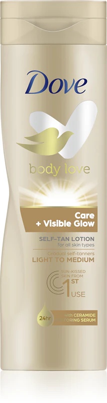 „Dove Care & Visible Glow“ savaiminio įdegio pienelis