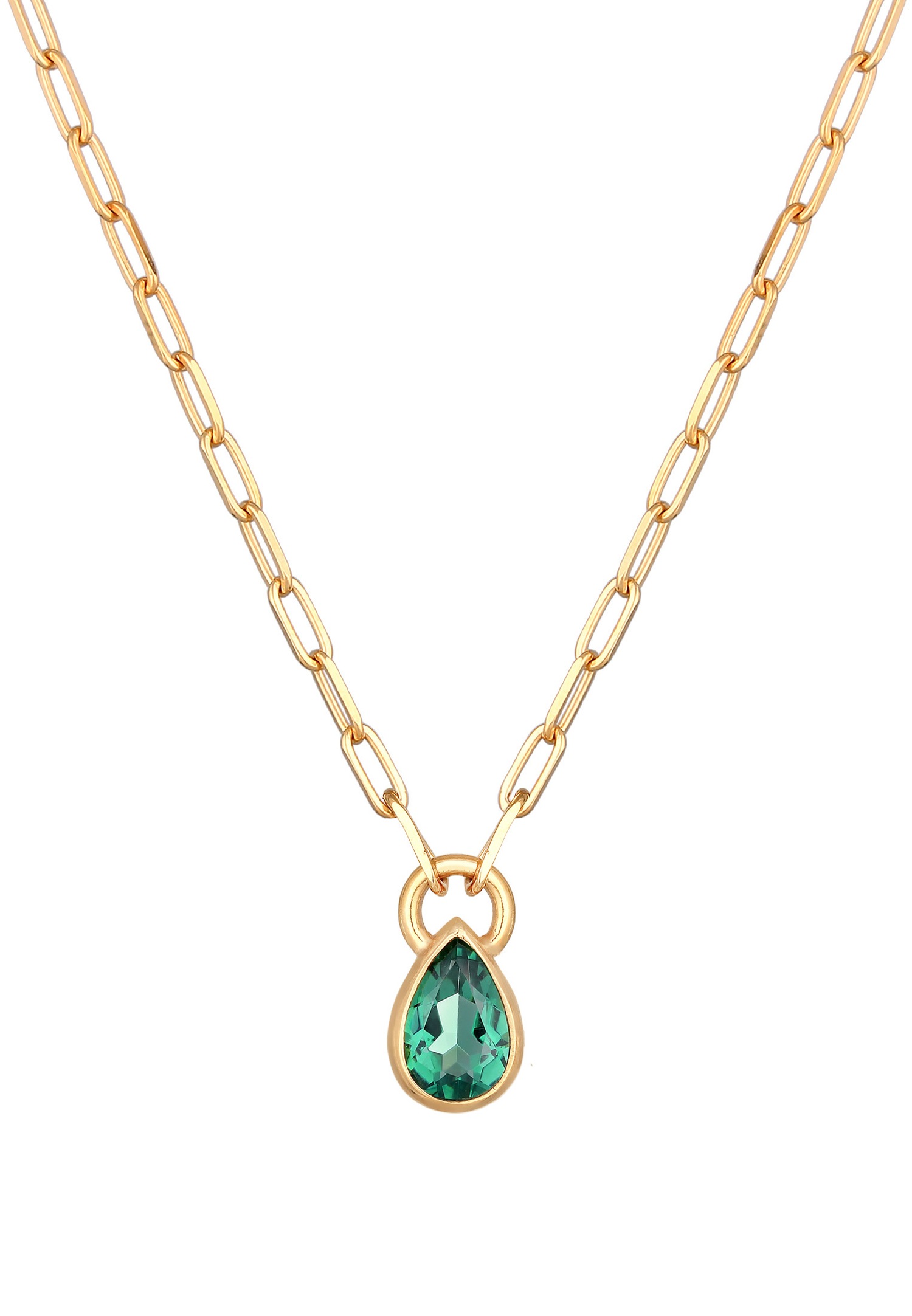 Elli PREMIUM Femmes Goutte pendentif aspect chaîne avec quartz en argent sterling 925 rhodié